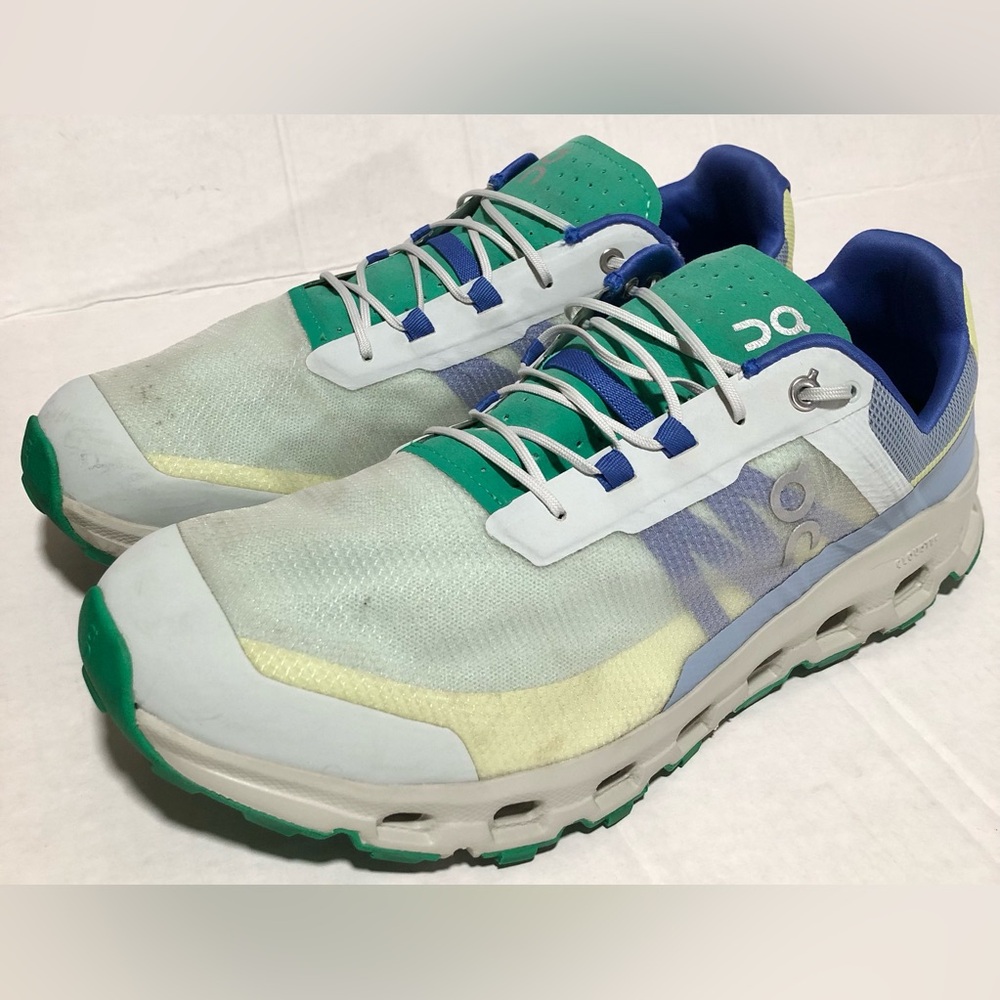 On Running Men's White, Green & Blue Athletic Shoes - Picture 2 of 11